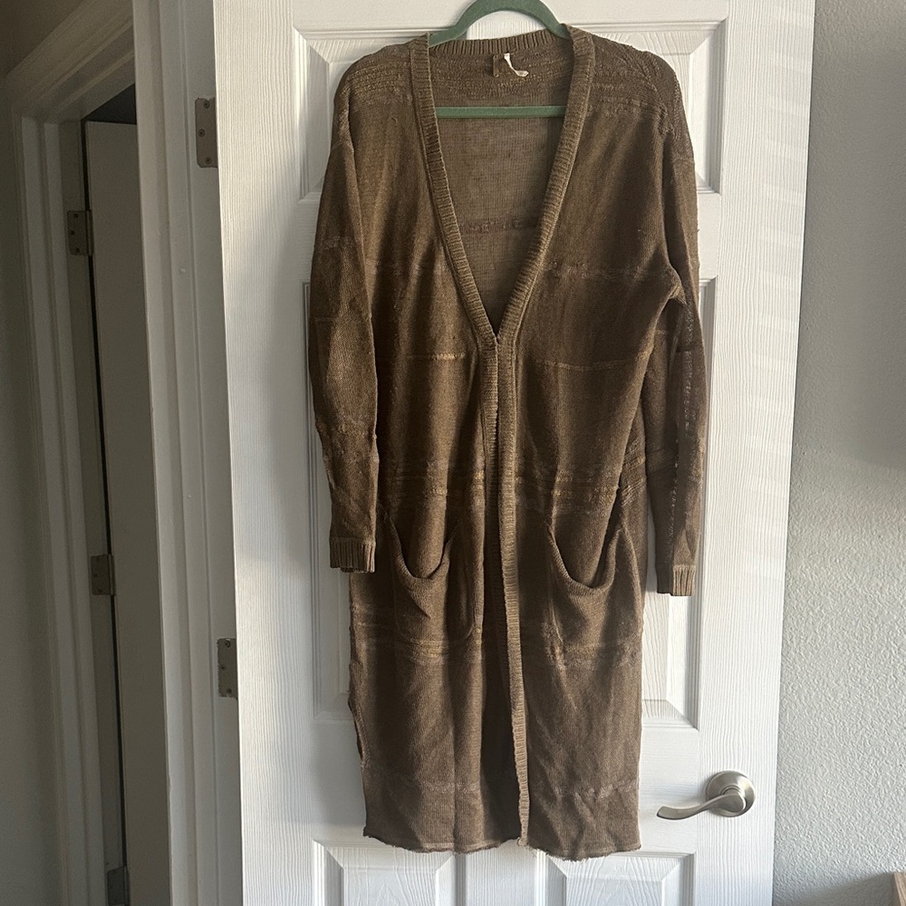 Free People Olive Long Cardigan